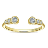 This 14k yellow gold diamond stackable ring features 6 round bezel set diamonds. - Image 5 of 0
