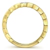 This 14k yellow gold pyramid diamond stackable ring features diamond accents. - Image 2 of 0