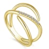 This 14k yellow gold triple band diamond fashion ring features round brilliant diamonds in a beautiful style. - Image 3 of 0