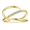 This 14k yellow gold triple band diamond fashion ring features round brilliant diamonds in a beautiful style. - Image 4 of 0