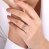 This 14k yellow gold ring is stacked with blue topaz and diamonds. - Image 2 of 0