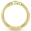 This 14k yellow gold ring is stacked with blue topaz and diamonds. - Image 3 of 0