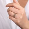 This beaded diamond ring in 14k yellow gold features delicate diamond accents. - Image 2 of 0