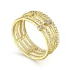 This beaded diamond ring in 14k yellow gold features delicate diamond accents. - Image 4 of 0