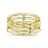 This beaded diamond ring in 14k yellow gold features delicate diamond accents. - Image 5 of 0