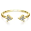This 14k yellow gold diamond triangle stackable ring features diamond accents. - Image 1 of 0