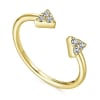 This 14k yellow gold diamond triangle stackable ring features diamond accents. - Image 3 of 0