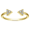 This 14k yellow gold diamond triangle stackable ring features diamond accents. - Image 4 of 0