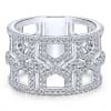 This unique 14k white gold diamond hourglass style ring features 1.06 carats of diamonds. - Image 1 of 0