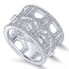 This unique 14k white gold diamond hourglass style ring features 1.06 carats of diamonds. - Image 3 of 0