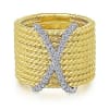 This 14k yellow gold rope ring features one quarter carats of diamond shine. - Image 1 of 0