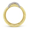 This 14k yellow gold rope ring features one quarter carats of diamond shine. - Image 3 of 0