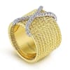 This 14k yellow gold rope ring features one quarter carats of diamond shine. - Image 4 of 0