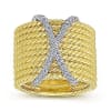This 14k yellow gold rope ring features one quarter carats of diamond shine. - Image 5 of 0