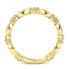This 14k yellow gold sapphire and diamond ring is a stackable style. - Image 2 of 0