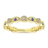 This 14k yellow gold sapphire and diamond ring is a stackable style. - Image 4 of 0