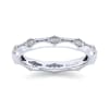 14k white gold milgrain diamond stackable ring. - Image 5 of 0