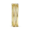 This 14k yellow gold diamond stackable ring features beaded gold with rows of diamonds. - Image 4 of 0