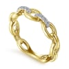 A diamond stackable ring featuring two diamond sections in 14k yellow gold. - Image 3 of 0