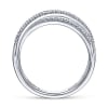 This 14k white gold diamond band features over one third carats of diamonds overlapping one another. - Image 2 of 0