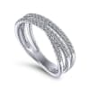 This 14k white gold diamond band features over one third carats of diamonds overlapping one another. - Image 3 of 0