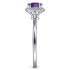 A diamond and purple amethyst in 14k white gold ring. - Image 4 of 0