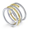 A 14k white and yellow gold diamond tower fashion ring with 0.41 carats. - Image 3 of 0