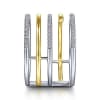 A 14k white and yellow gold diamond tower fashion ring with 0.41 carats. - Image 4 of 0