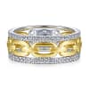 This 14k white and yellow gold ring features over one third carats of round brilliant diamonds. - Image 1 of 0