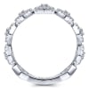 This 14k white gold diamond stackable ring features diamond hexagonal sections - Image 3 of 0