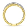 This 14k two tone diamond x ring features 0.15 carats of diamonds. - Image 2 of 0
