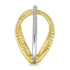 This 14k two tone diamond x ring features 0.15 carats of diamonds. - Image 4 of 0