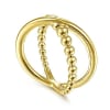 This simple and elegant 14k yellow gold beaded x ring makes a statement. - Image 3 of 0