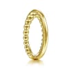 This simple and elegant 14k yellow gold beaded x ring makes a statement. - Image 4 of 0