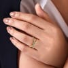 This simple and elegant 14k yellow gold beaded x ring makes a statement. - Image 5 of 0