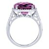 Nearly one quarter carats of round brilliant diamonds in a halo surround a center purple amethyst in this classic and unique 14k white gold gemstone ring. - Image 2 of 0