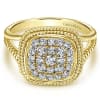 This elegantly styled 14k yellow gold diamond ring boasts one half carats of shimmering diamonds gathered together in a cluster setting.. - Image 1 of 0