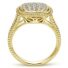 This elegantly styled 14k yellow gold diamond ring boasts one half carats of shimmering diamonds gathered together in a cluster setting.. - Image 2 of 0