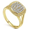 This elegantly styled 14k yellow gold diamond ring boasts one half carats of shimmering diamonds gathered together in a cluster setting.. - Image 3 of 0