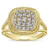 This elegantly styled 14k yellow gold diamond ring boasts one half carats of shimmering diamonds gathered together in a cluster setting.. - Image 4 of 0