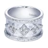 This gorgeous sterling silver wide diamond band features 0.19 carats of round brilliant diamond shine in a wide band. - Image 1 of 0
