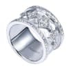 This gorgeous sterling silver wide diamond band features 0.19 carats of round brilliant diamond shine in a wide band. - Image 2 of 0