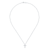This simple and stylish 14k white gold diamond cross necklace showcases 0.10 carats of diamond brilliance with a 14k white gold link chain. - Image 2 of 0