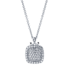 This 14k white gold diamond necklace with pave set round diamonds glows and glistens with nearly two thirds carats of diamond brilliance. - Image 1 of 0