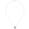 Diamonds gather together in this 14k white gold rope pendant diamond necklace. - Image 2 of 0
