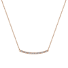 Stylish rose gold showcases 0.20 carats in round brilliant diamonds in this naturally curving bar necklace. - Image 1 of 0