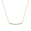 Round brilliant diamonds curve in this uniquely styled diamond bar necklace in 14k gold. - Image 1 of 0