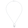 This 14k white gold diamond mosaic necklace features 0.23 carats of diamond brilliance with a bold marquise drop, holding a white gold mosaic within. - Image 2 of 0