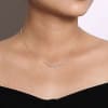 This 14k white gold diamond necklace with over one quarter carats of round diamonds create a simple yet elegant look by Gabriel & Co. - Image 2 of 0