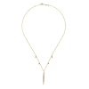 Round brilliant diamonds drip from this half station half pendant 14k yellow gold diamond necklace. - Image 2 of 0
